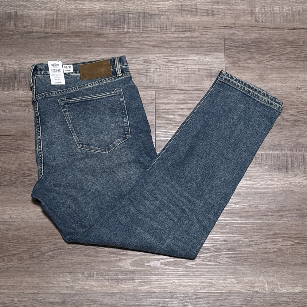 NEW Todd Snyder Men's Size 40x32 Slim Fit Stretch Medium Indigo Wash Denim Jeans
